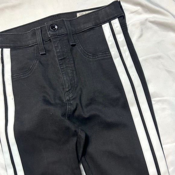 Rag and Bone Moto High Rise Double White Stripe Jeans Women's 26" - Picture 4 of 6